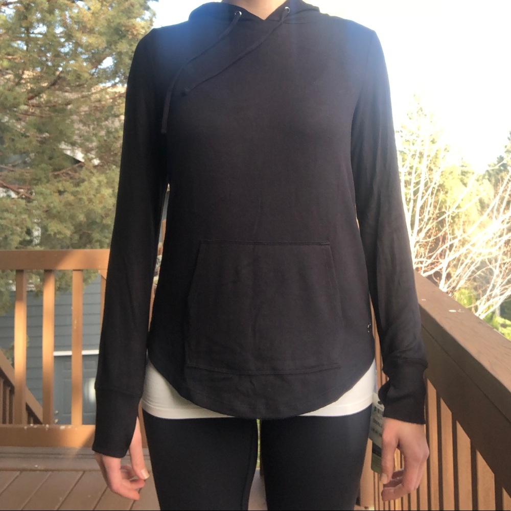NWT Ideology Black Sweater Hoodie w/ Thumb Holes